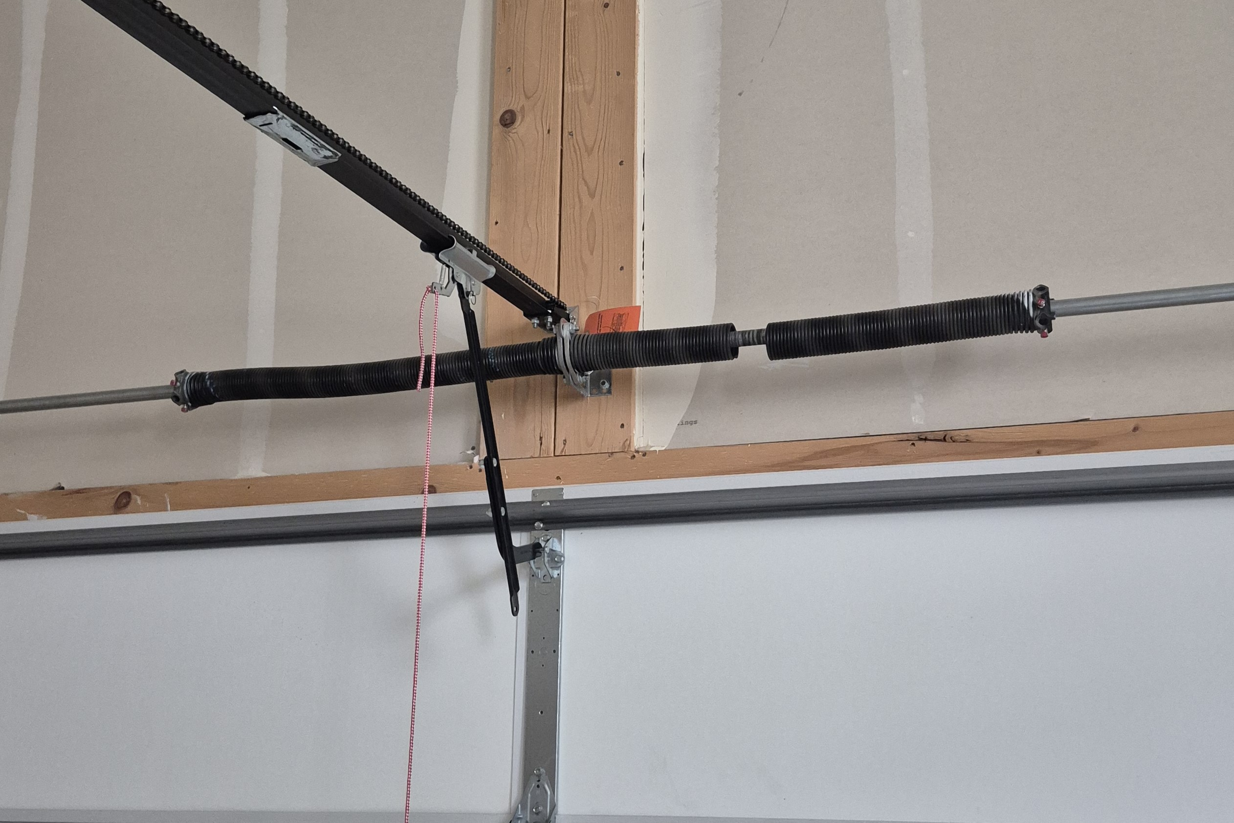 Garage door parts and springs background